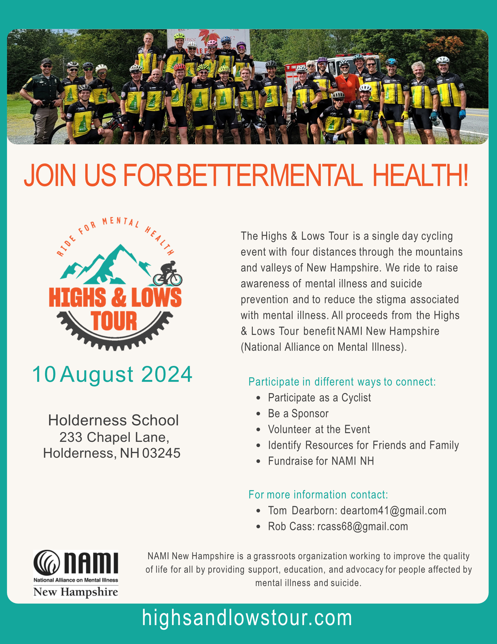 Highs & Lows Tour Ride for Mental Health